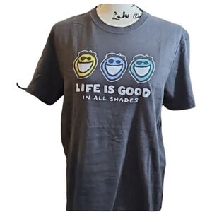 Life is Good Crusher Tee in Black featuring the "Jake in All Shades" Graphic